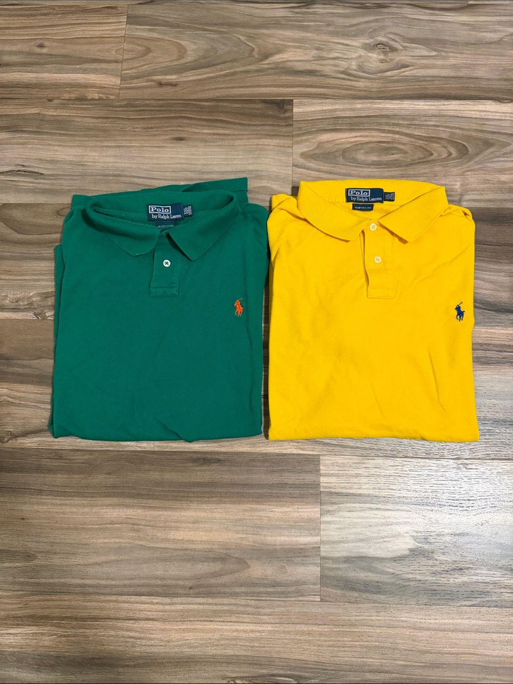VTG 90s Polo Ralph Lauren Pique Polo Shirt Bundle (2) Mens XXL Custom Fit Preppy